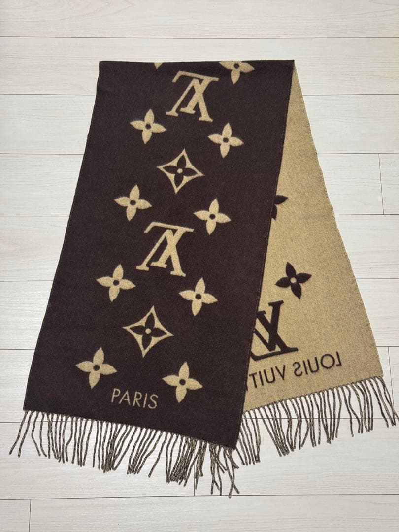 【美品】LOUIS VUITTON エシャルプ レイキャビック カシミヤマフラー