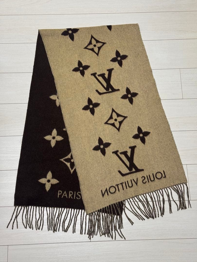【美品】LOUIS VUITTON エシャルプ レイキャビック カシミヤマフラー