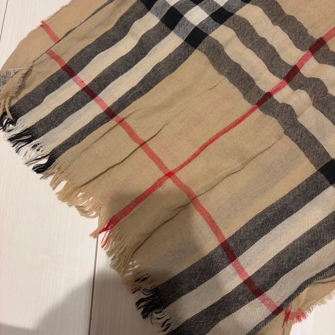 BURBERRY チェック柄ストール ウールカシミヤ