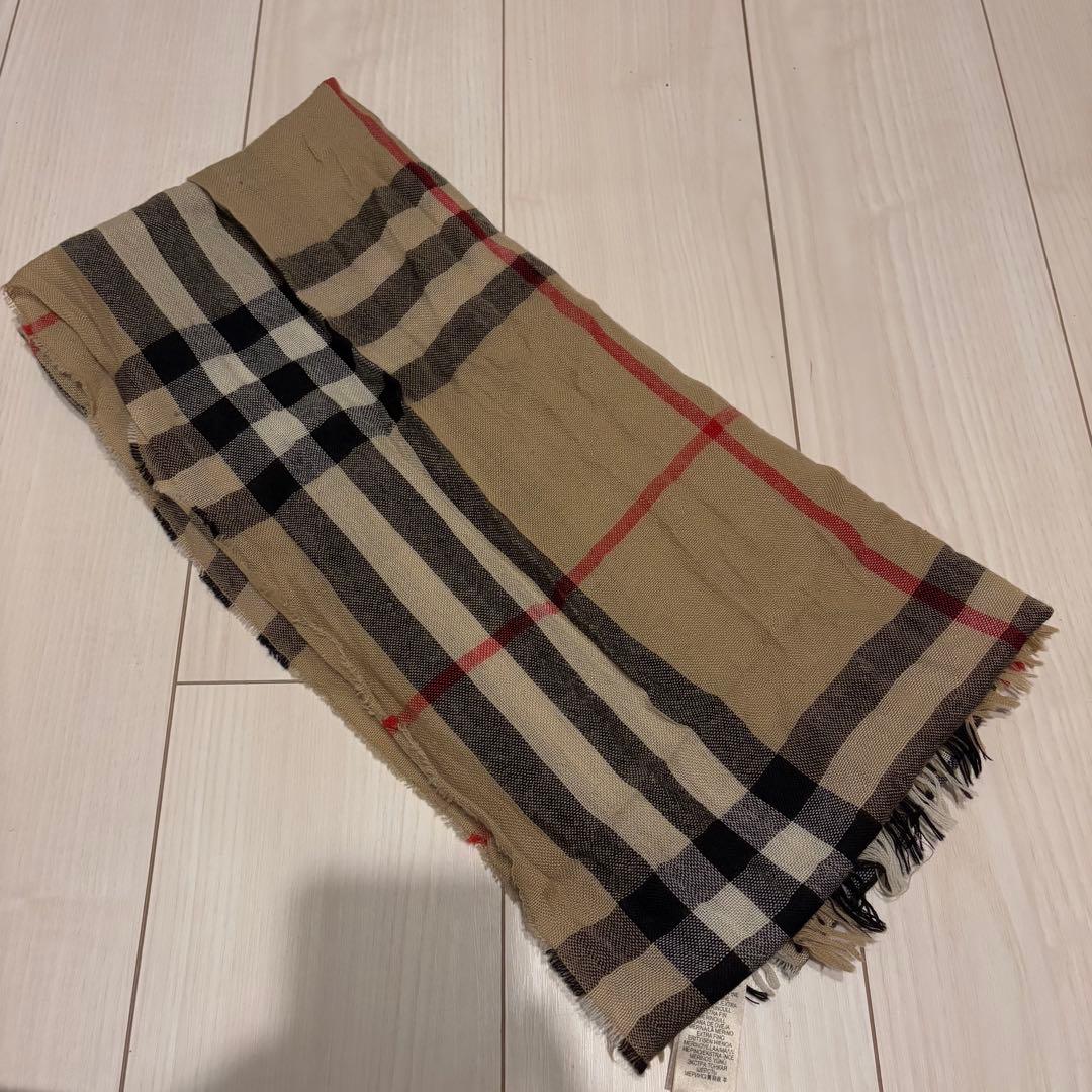 BURBERRY チェック柄ストール ウールカシミヤ