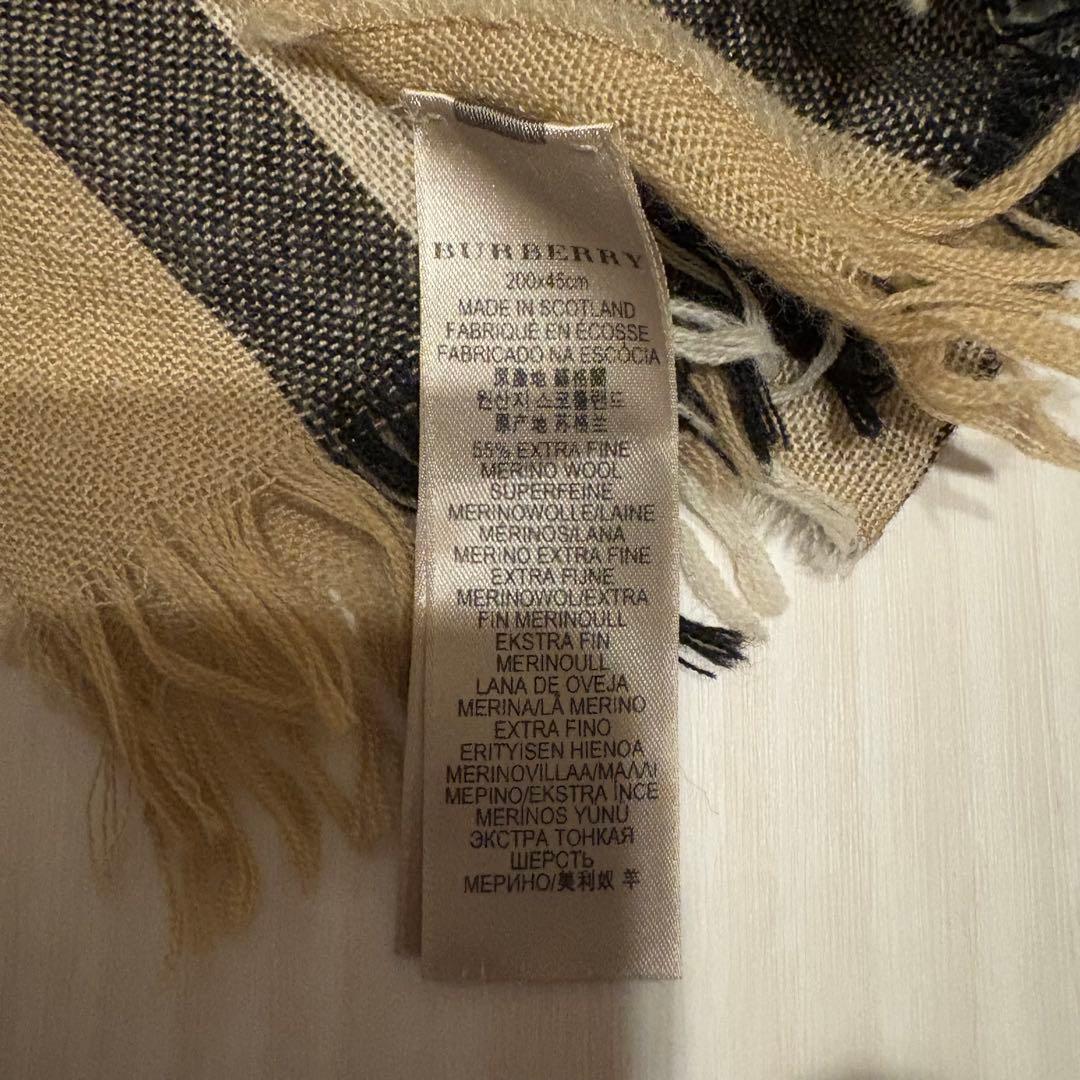 BURBERRY チェック柄ストール ウールカシミヤ