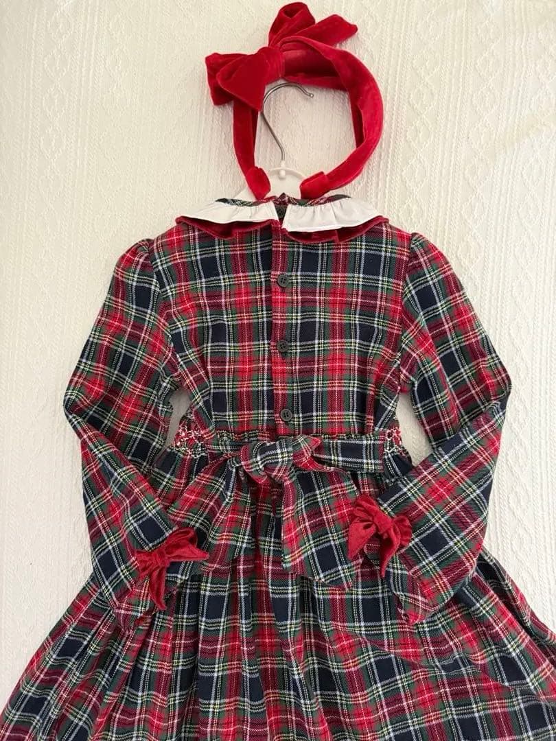Kidiwi チェック柄長袖ワンピース
