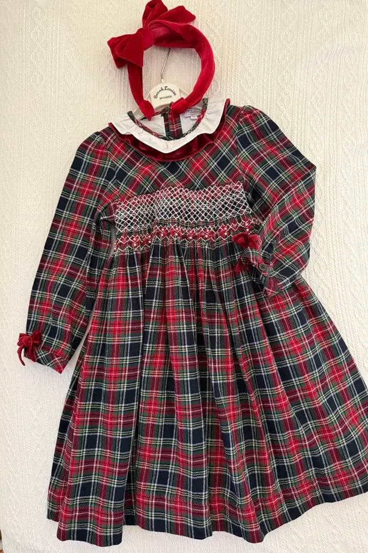 Kidiwi チェック柄長袖ワンピース