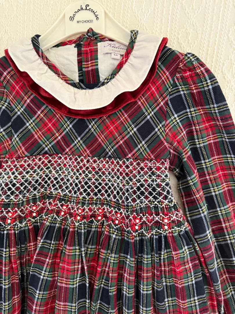 Kidiwi チェック柄長袖ワンピース