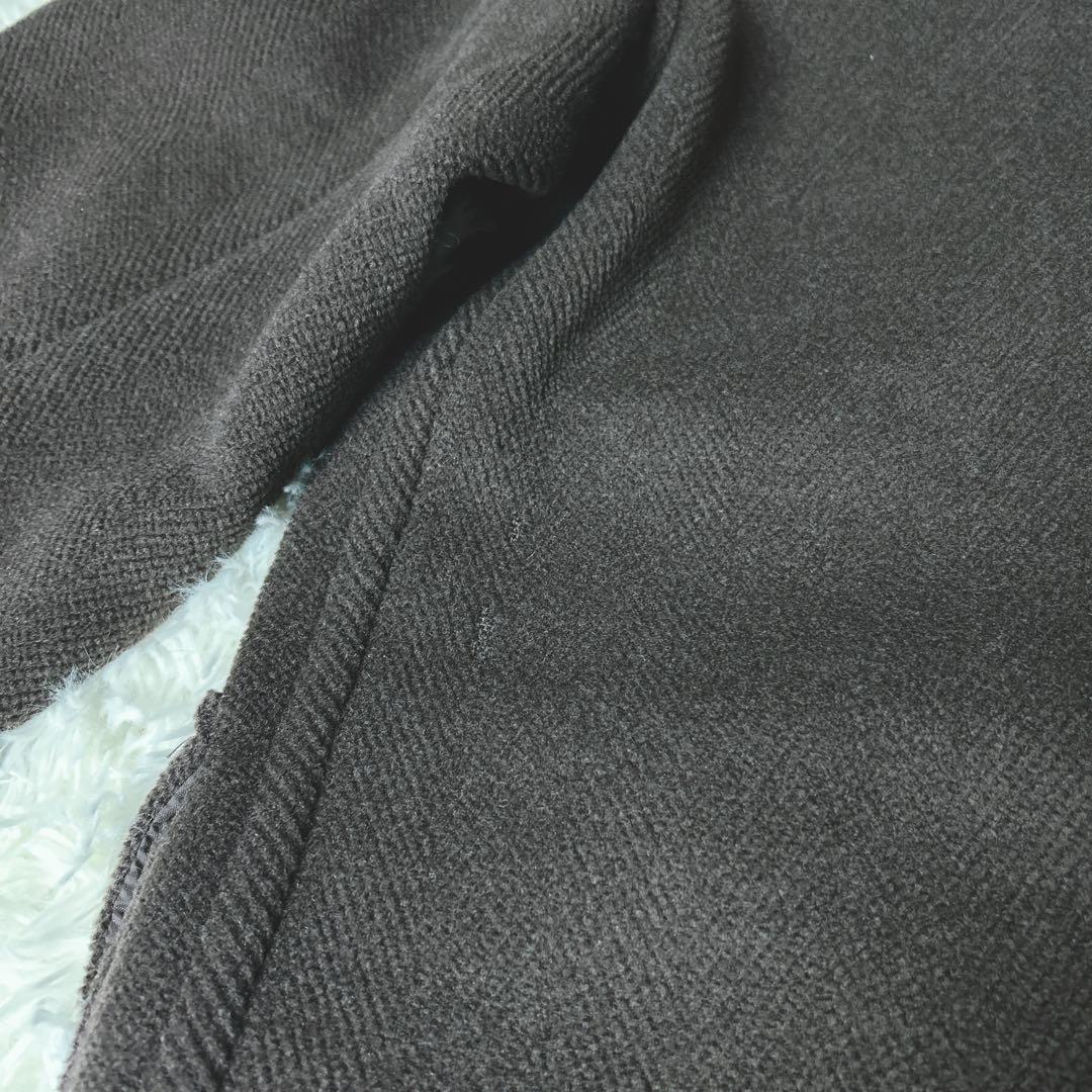 【ムーアブルック生地】英国製 オースチンリード 茶 ダッフルコート XL程度