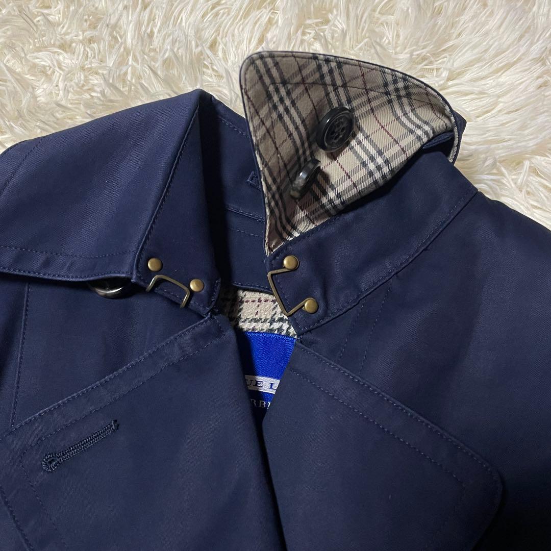 バーバリーブルーレーベル クレストブリッジ トレンチコート 36 ノバチェック