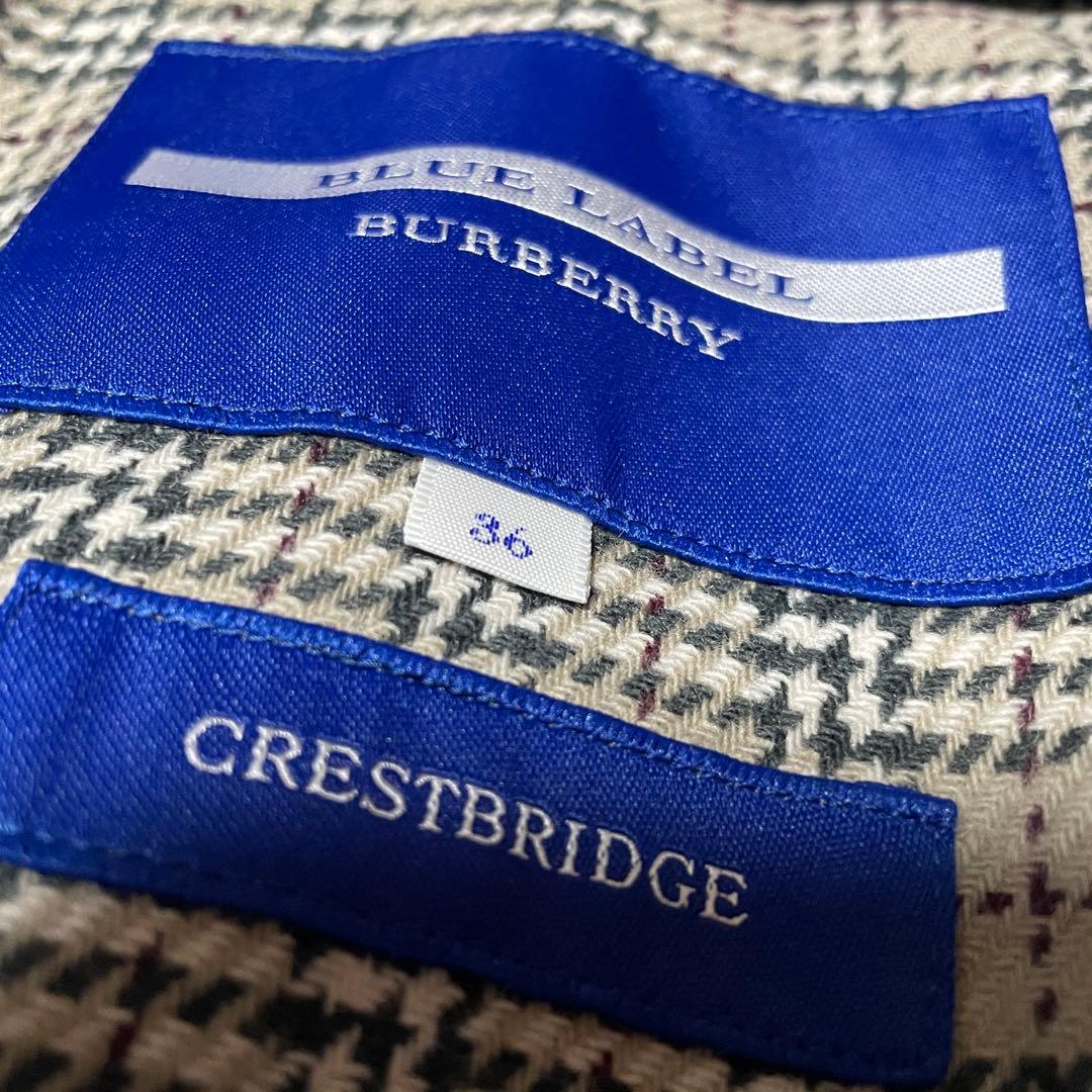 バーバリーブルーレーベル クレストブリッジ トレンチコート 36 ノバチェック