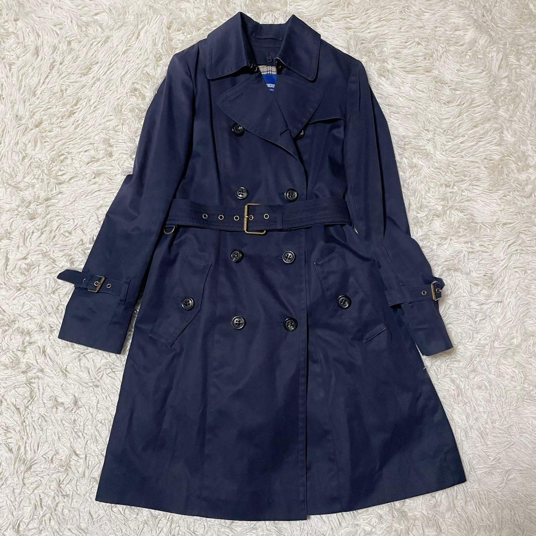 バーバリーブルーレーベル クレストブリッジ トレンチコート 36 ノバチェック
