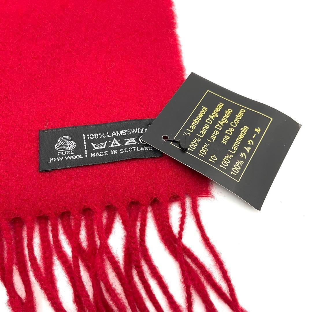 【未使用】 セリーヌ CELINE マフラー ラムウール 赤