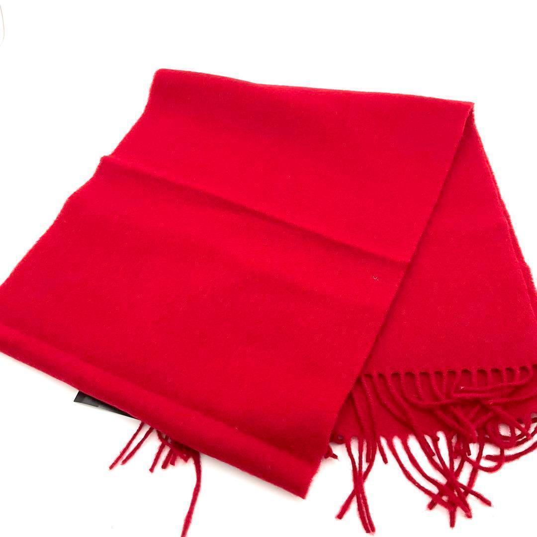 【未使用】 セリーヌ CELINE マフラー ラムウール 赤