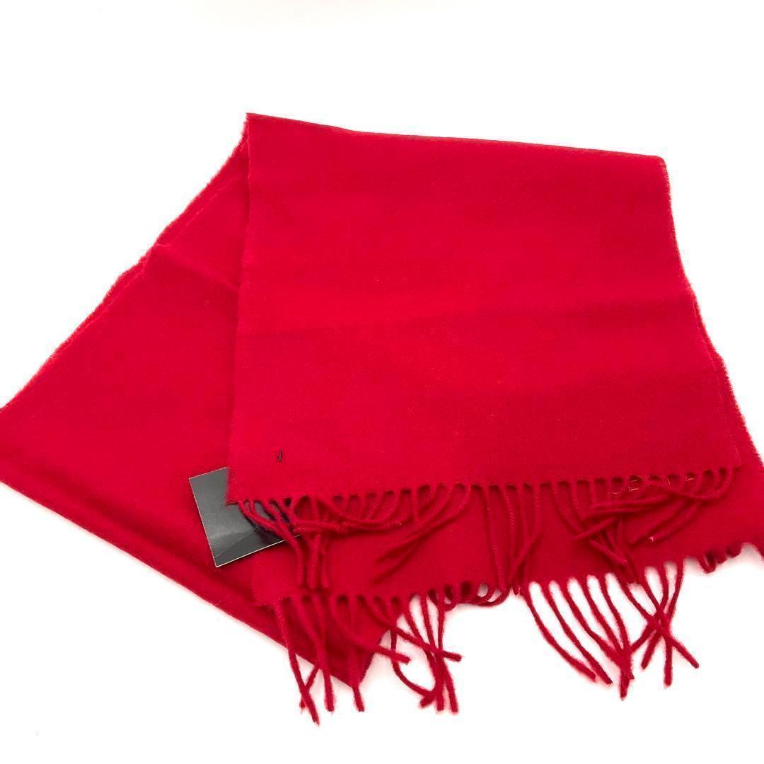 【未使用】 セリーヌ CELINE マフラー ラムウール 赤