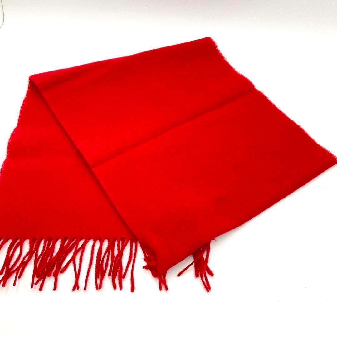 【未使用】 セリーヌ CELINE マフラー ラムウール 赤