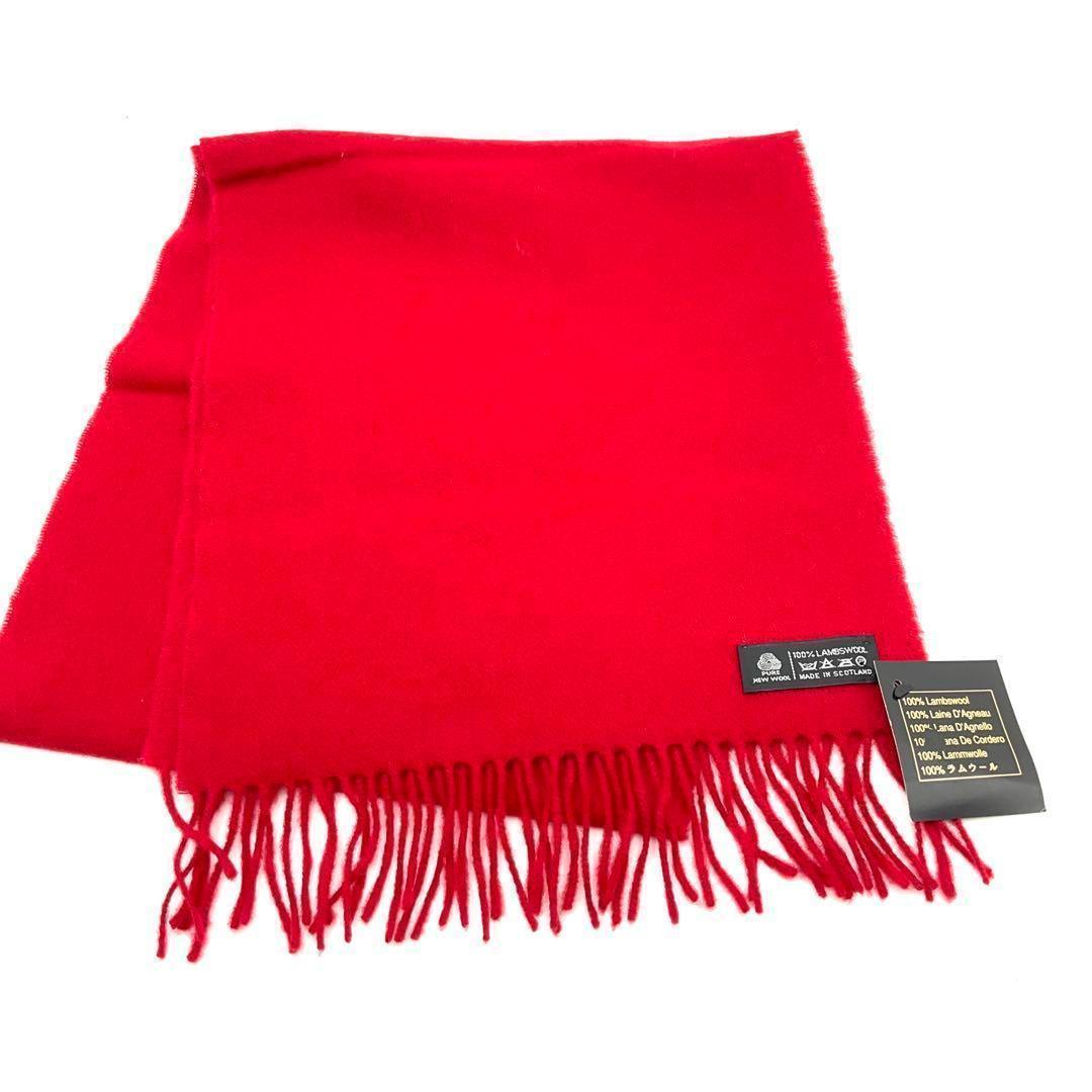 【未使用】 セリーヌ CELINE マフラー ラムウール 赤