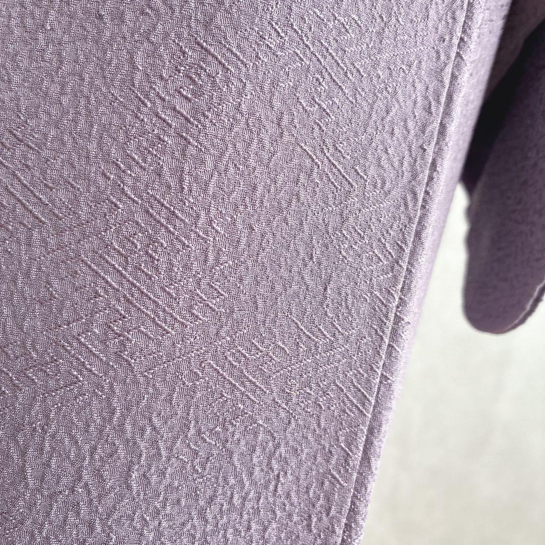 色無地　フルセット　着物　正絹　トールサイズ　紫　卒業式　入学式　一つ紋　G6