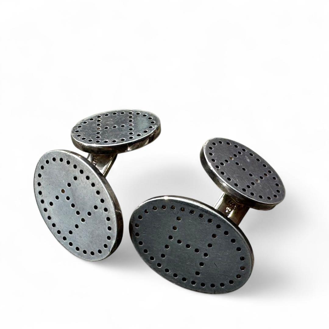 美品　エルメス　カフス　カフリンクス　エヴリン　エクリプス　Hロゴ　シルバー