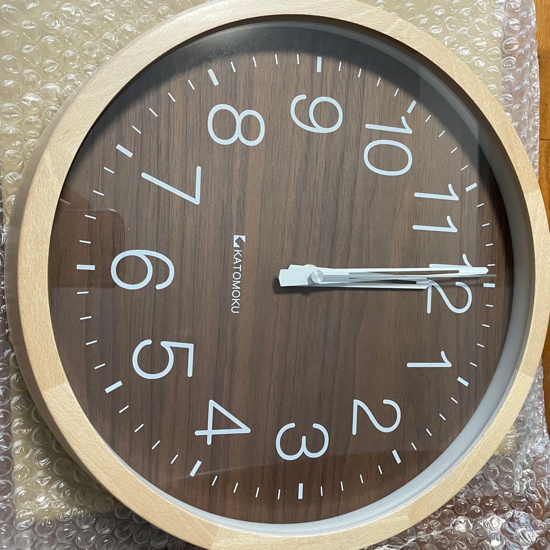 【未使用】KATOMOKU カトモク 電波時計 ウォールナット km-73RC