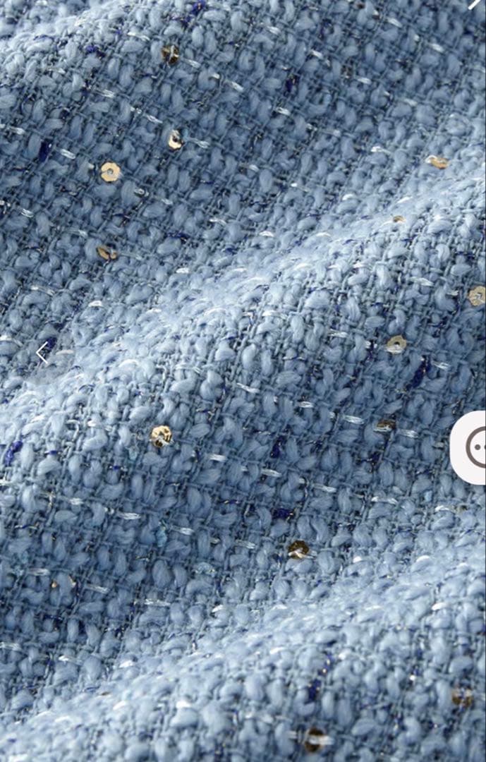 ツイーディジャカード・異素材コンビジャケット(ブルー) 13号