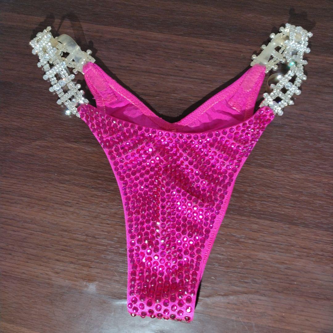 コンテストビキニ　4点セットピアス2種とブレスレット 　パッションピンク