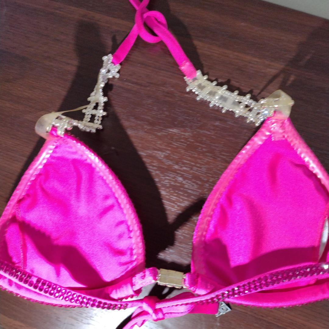 コンテストビキニ　4点セットピアス2種とブレスレット 　パッションピンク