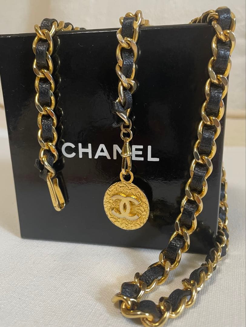 【美品】CHANEL シャネルチェーンベルト　ココマーク　ヴィンテージ