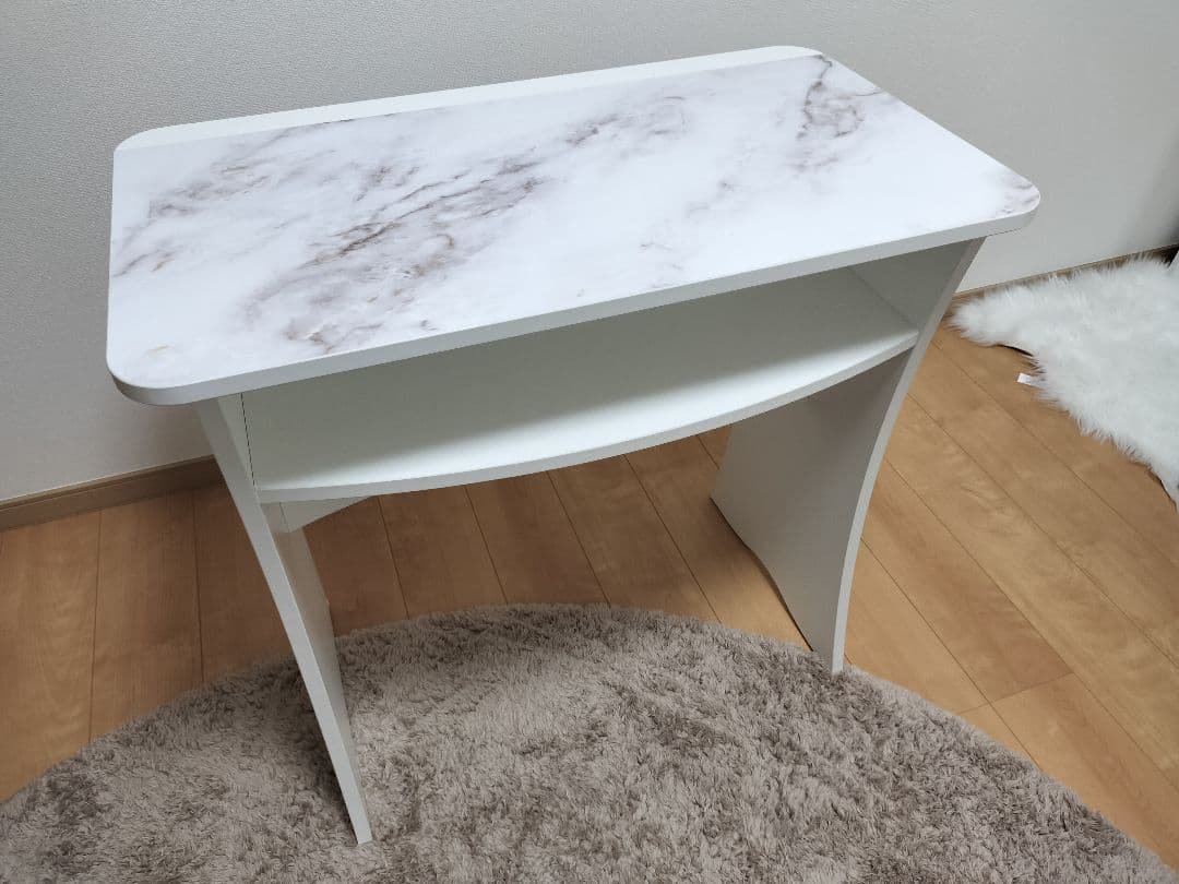 ネイルテーブル　ホワイト 大理石風テーブル