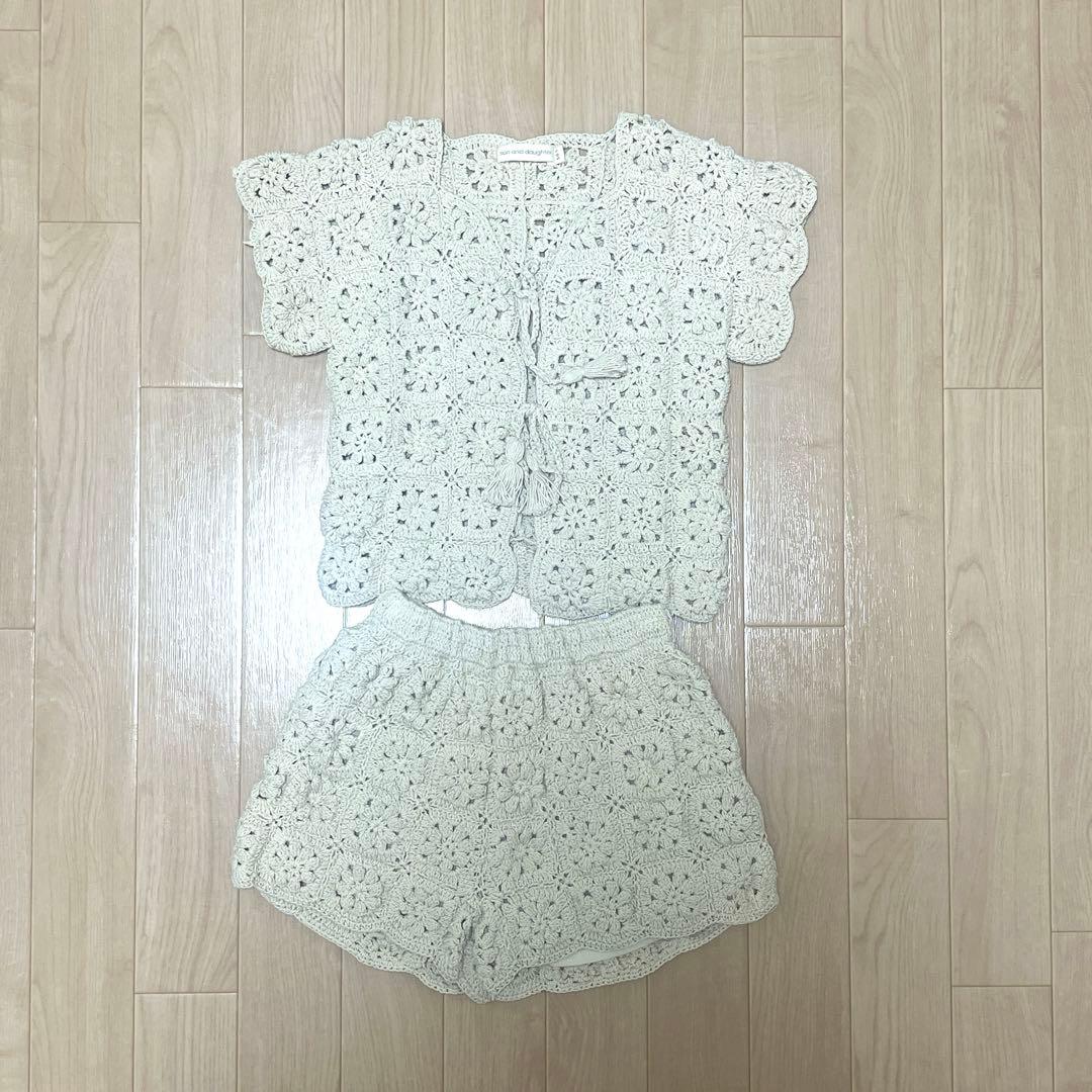 son and daughter クロシェ セットアップ 5-6y