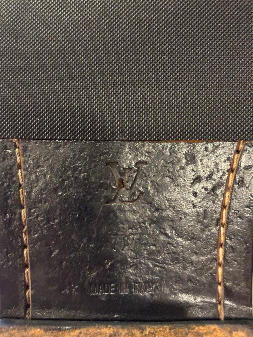 #美品LOUIS VUITTON ブラック レザー ストラップサンダル#26.5