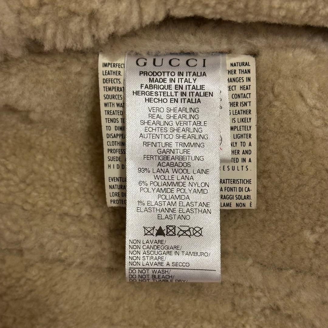 良品✨ GUCCI フライトジャケット ラムレザー ムートン ブラウン サイズ8