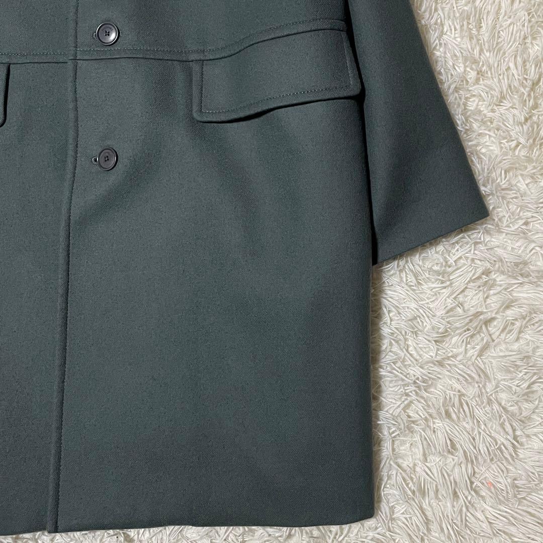 極美品　マカフィー　ライトメルトンフーデッドコート　カーキ