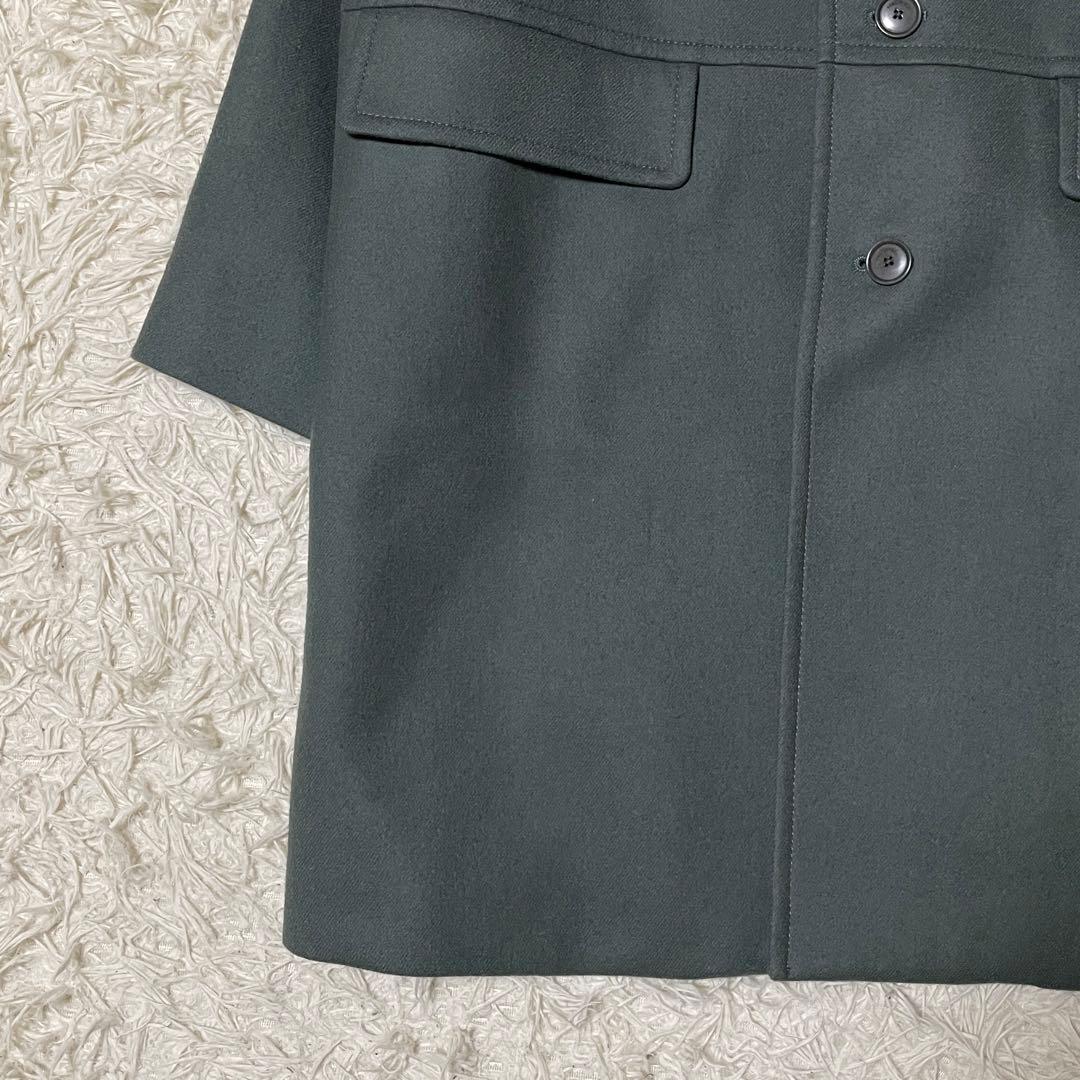 極美品　マカフィー　ライトメルトンフーデッドコート　カーキ