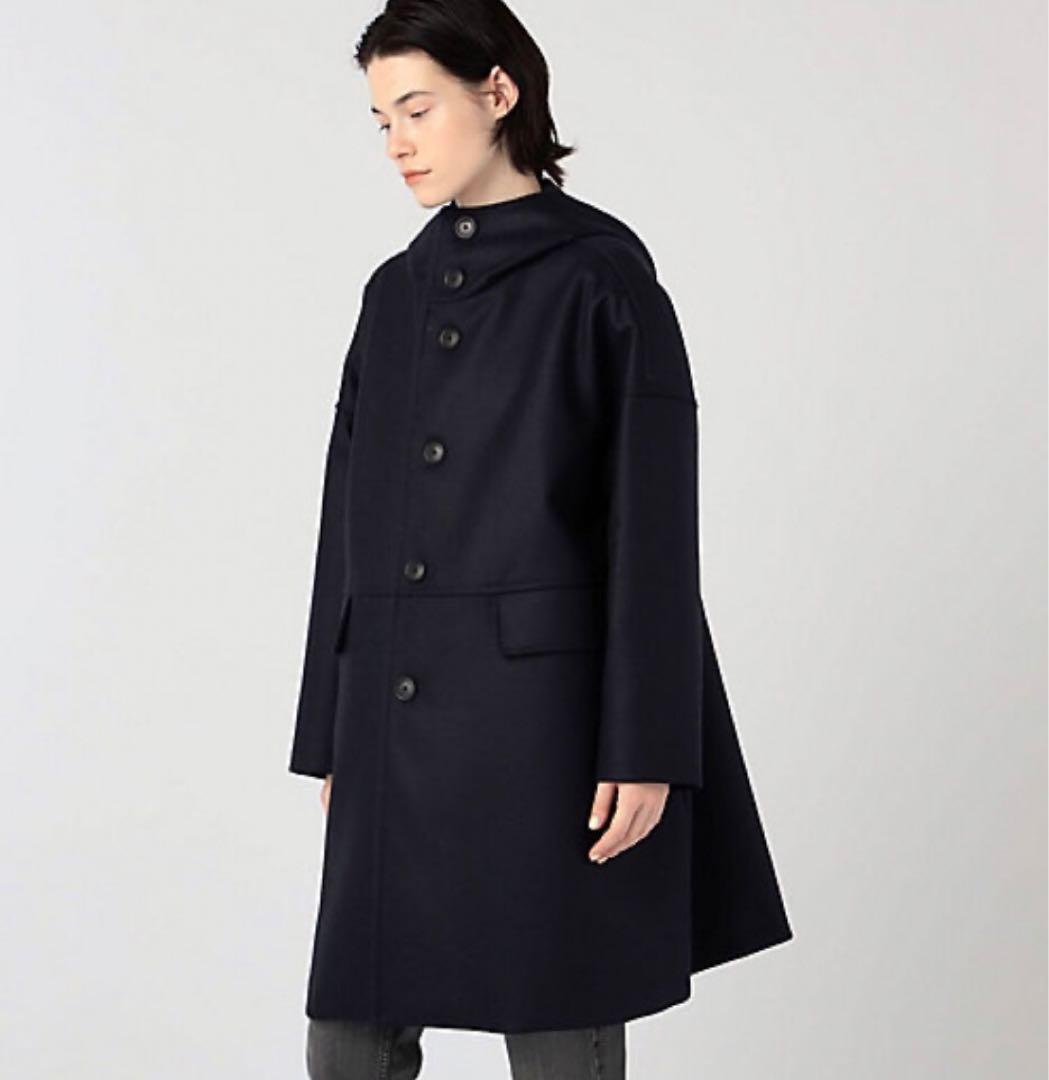 極美品　マカフィー　ライトメルトンフーデッドコート　カーキ