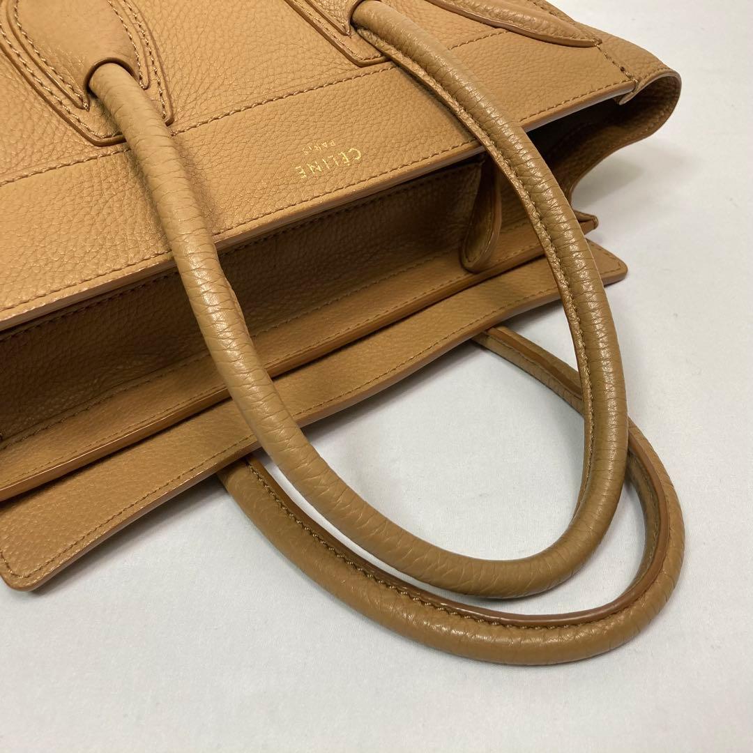 【美品】CELINE セリーヌ　ラゲージマイクロ　キャメル　トートバッグ