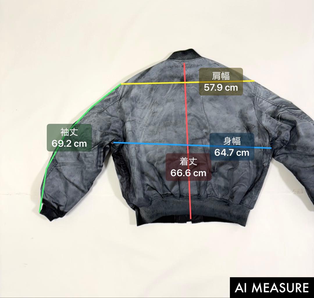 YOKE SPREY PRINTED BOMBER JACKET グレー L