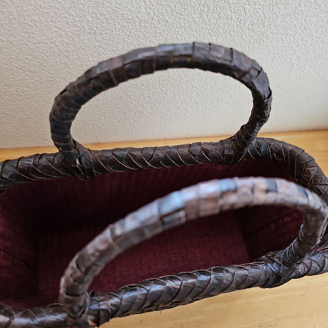 国産　胡桃　かごバッグ