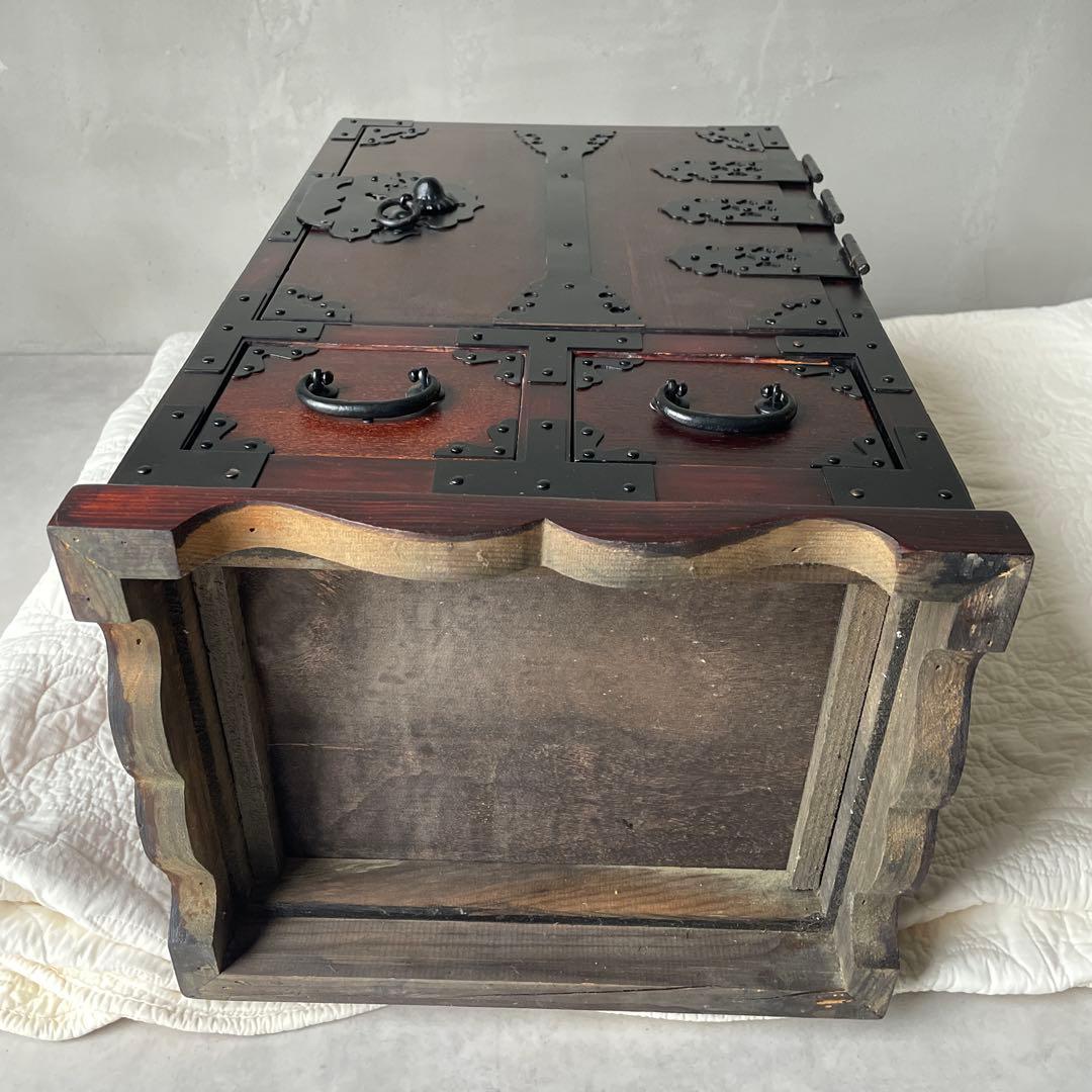 仙台箪笥　時代箪笥　和風家具　キャビネット　木製　レトロ　鍵つき
