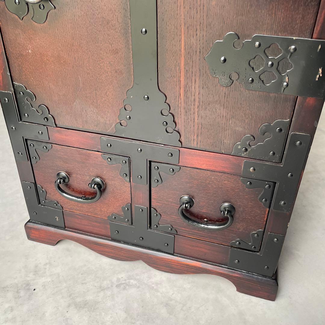 仙台箪笥　時代箪笥　和風家具　キャビネット　木製　レトロ　鍵つき