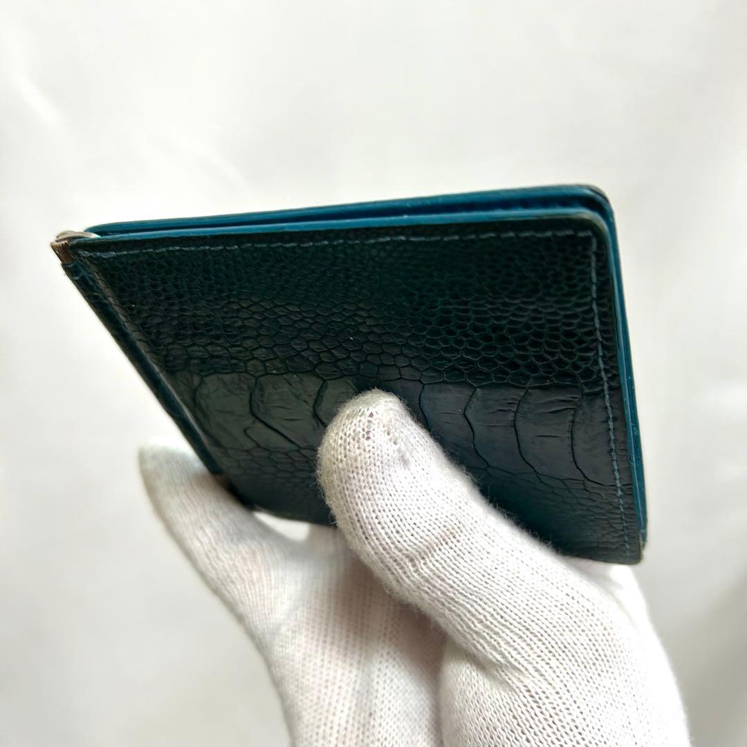 希少　TOM FORD クロコ　型押し　マネークリップ　カードホルダー　グリーン