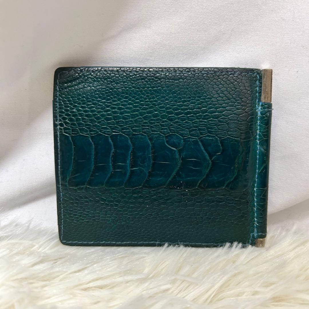 希少　TOM FORD クロコ　型押し　マネークリップ　カードホルダー　グリーン