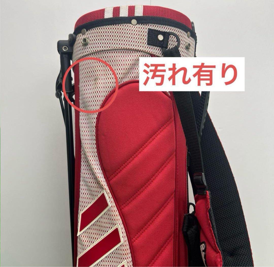 adidas アディダス キャディバッグ 8インチ ゴルフバッグ　レッド　中古品