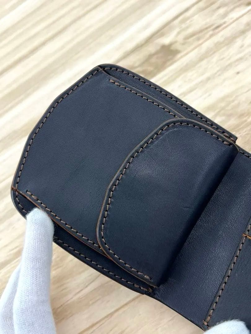 MANIFOLD マニフォールド クロコ型押し 折り財布 レザー