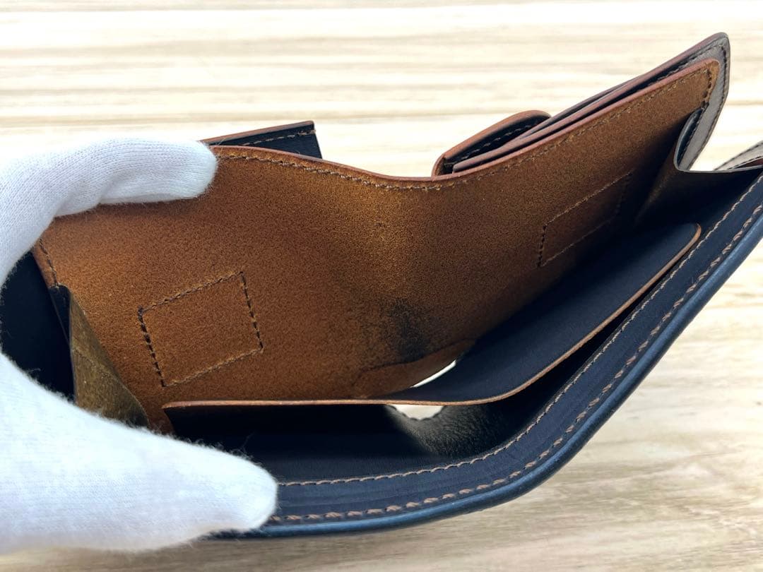 MANIFOLD マニフォールド クロコ型押し 折り財布 レザー