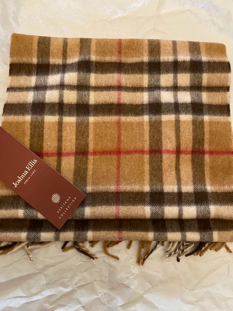 ジョシュアエリス JOSHUA ELLIS カシミヤ マフラー　キャメル