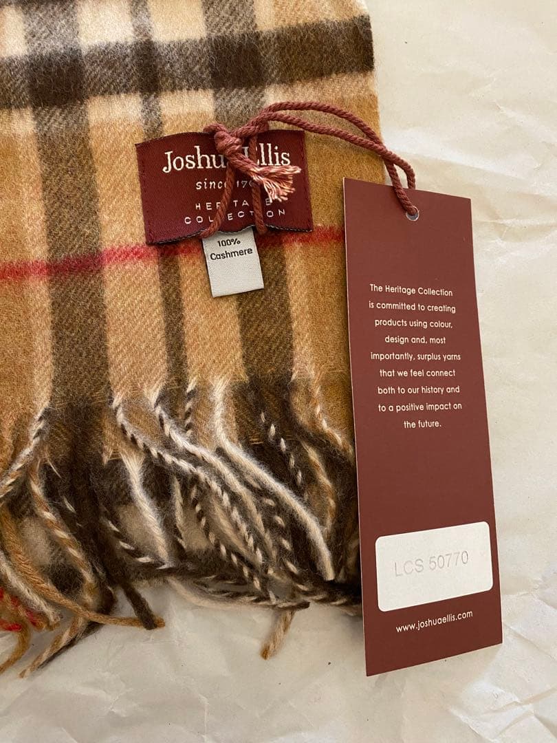 ジョシュアエリス JOSHUA ELLIS カシミヤ マフラー　キャメル