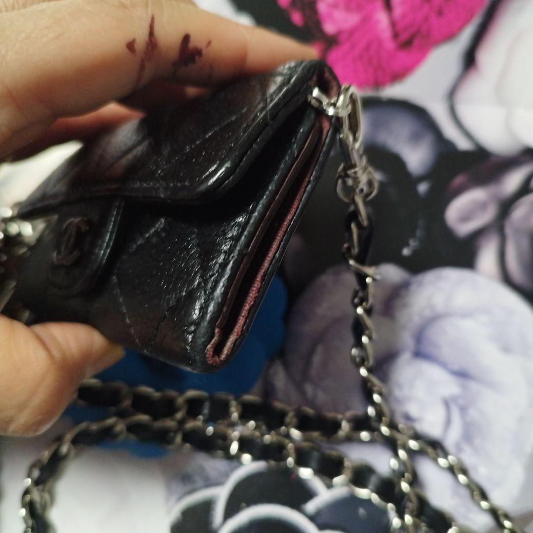 コ*。様 シャネル　キャビアスキン　斜めがけキーケース