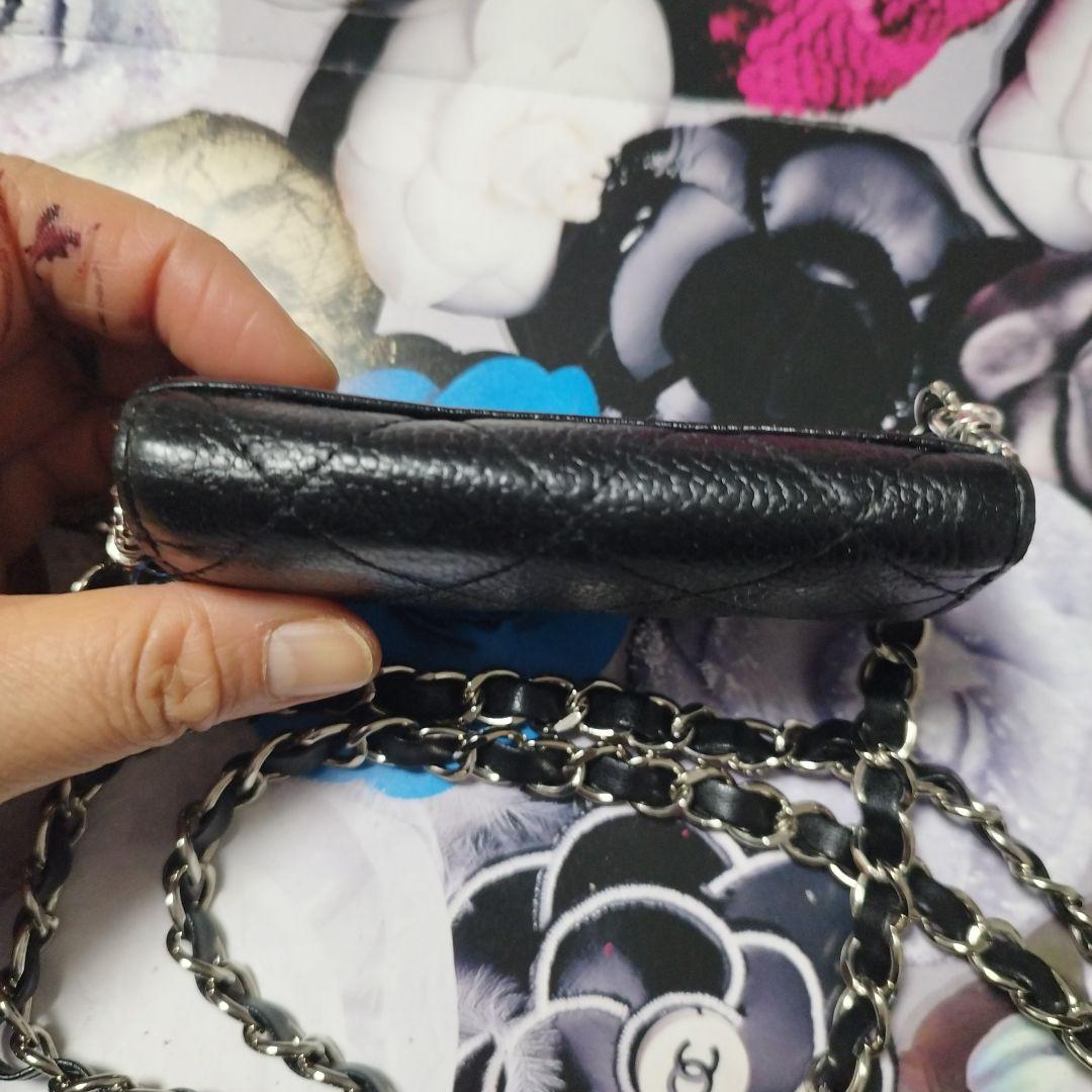 コ*。様 シャネル　キャビアスキン　斜めがけキーケース