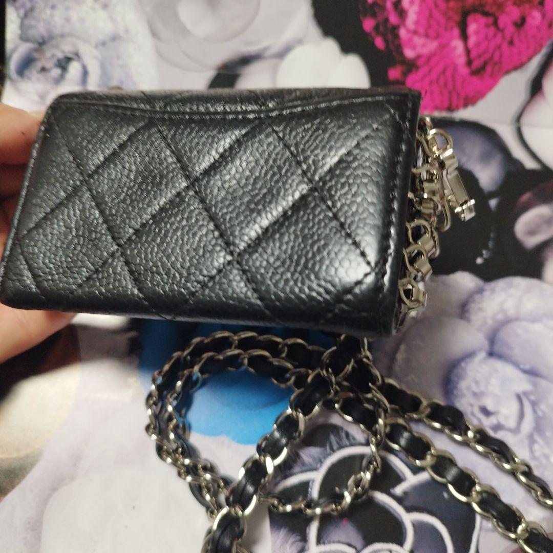 コ*。様 シャネル　キャビアスキン　斜めがけキーケース