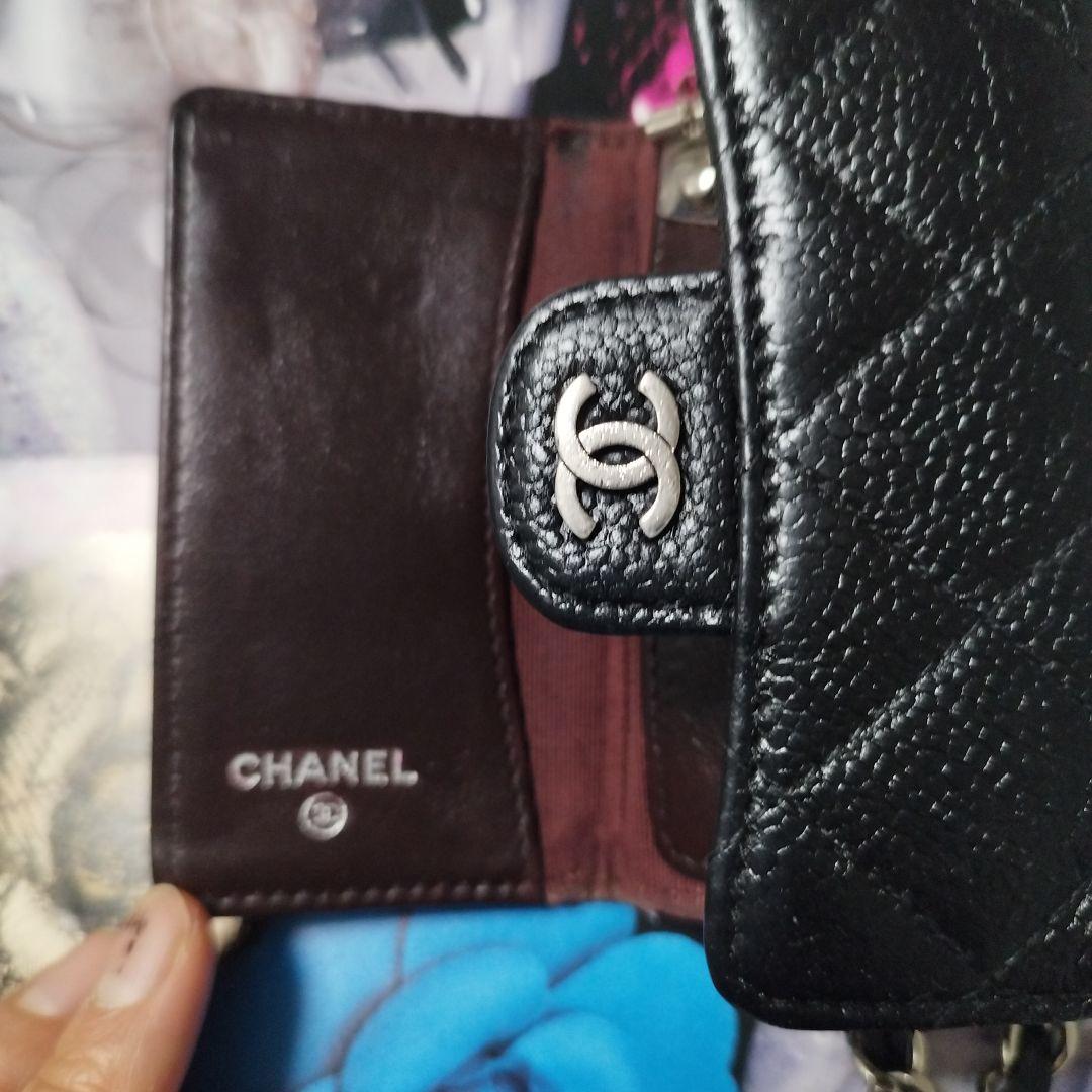 コ*。様 シャネル　キャビアスキン　斜めがけキーケース