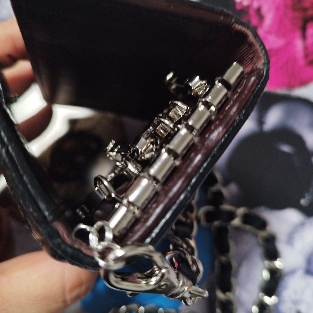 コ*。様 シャネル　キャビアスキン　斜めがけキーケース