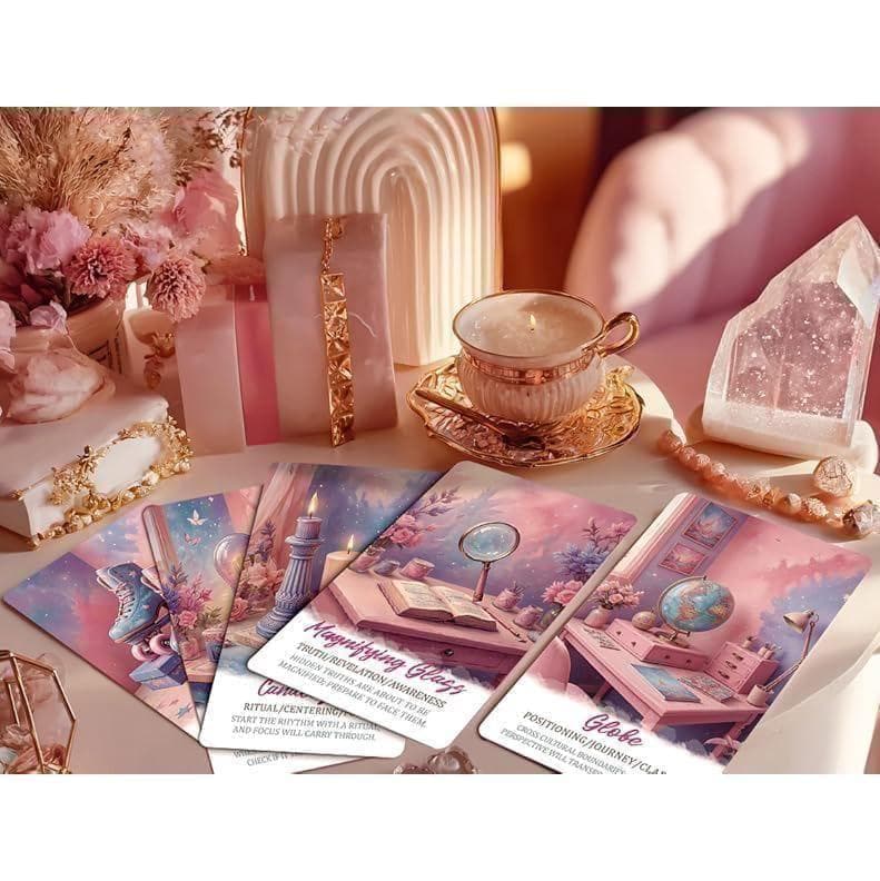 【正規品オラクルカード】夢可愛い✨ピンクエッジ✨家がテーマの女子力溢れるデッキ