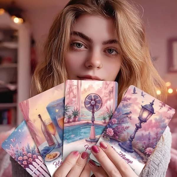 【正規品オラクルカード】夢可愛い✨ピンクエッジ✨家がテーマの女子力溢れるデッキ